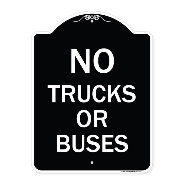 Signmission No Trucks or Buses Heavy-Gauge Aluminum Architectural Sign, 24" H, BW-1824-23557 A-DES-BW-1824-23557 - main